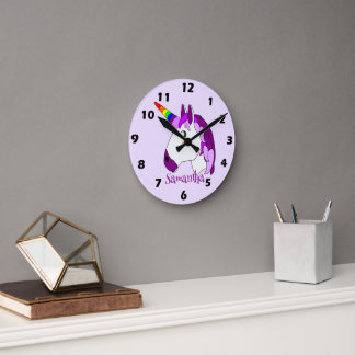Reloj Redondo Mediano Diseño personalizado de unicornio