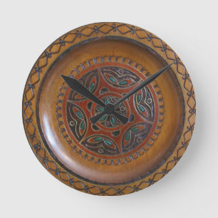 Reloj Redondo Mediano Diseño polaco de madera de la placa