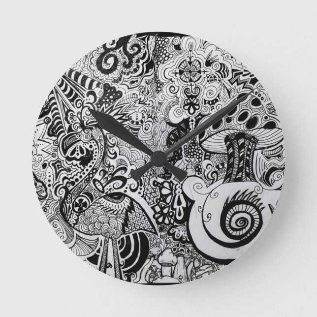 Reloj Redondo Mediano Diseño Trippy del arte (Anverso)