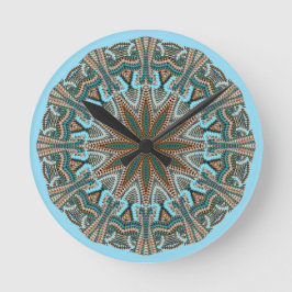 Reloj Redondo Mediano Diseño verde azulado del Falso-punto