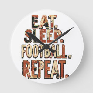 Reloj Redondo Mediano Diseño Vintage para Fanáticos del Fútbol   Gráfico