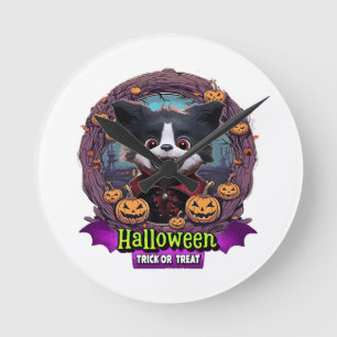 Reloj Redondo Mediano Disfraz de Halloween para cachorro