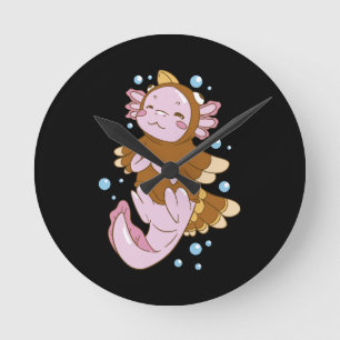 Reloj Redondo Mediano Disfraz de pavo Axolotl Diversión