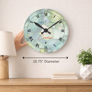 Reloj Redondo Mediano Disfruta De Tus Colores De Fluidos Pastel De Jubil