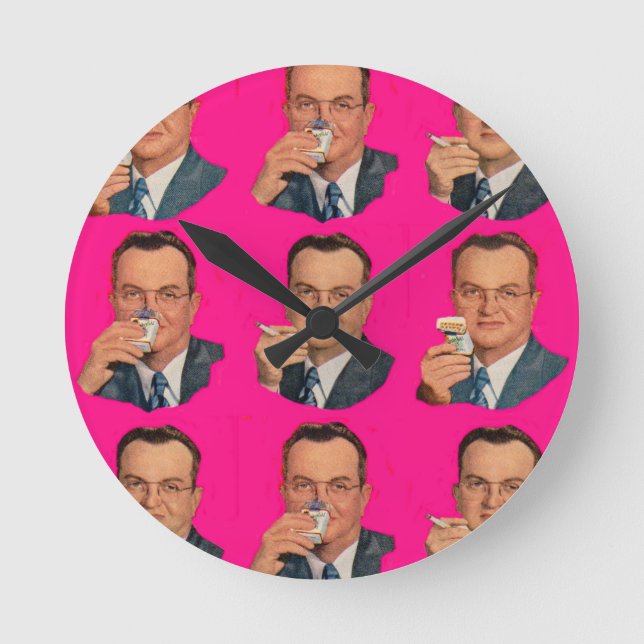 Reloj Redondo Mediano Disfruta del Humo, disfruta del Paquete (Anverso)