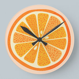 Reloj Redondo Mediano Diversión de los Naranjas de Cítricos