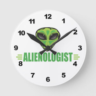 Reloj Redondo Mediano Divertido Alien Lover
