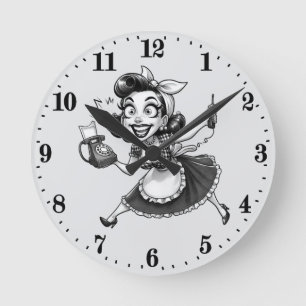 Reloj Redondo Mediano Divertido ama de casa vintage