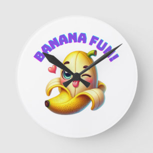 Reloj Redondo Mediano Divertido diseño de ganadería bananera para divers