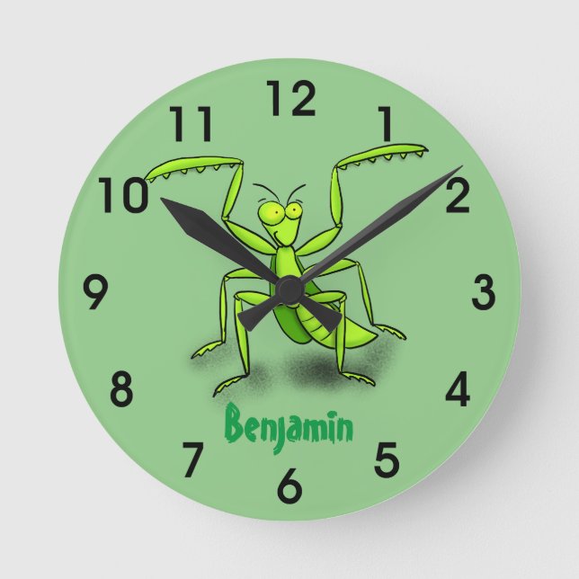 Reloj Redondo Mediano Divertido ilustracion de personalizado de mantis v (Anverso)