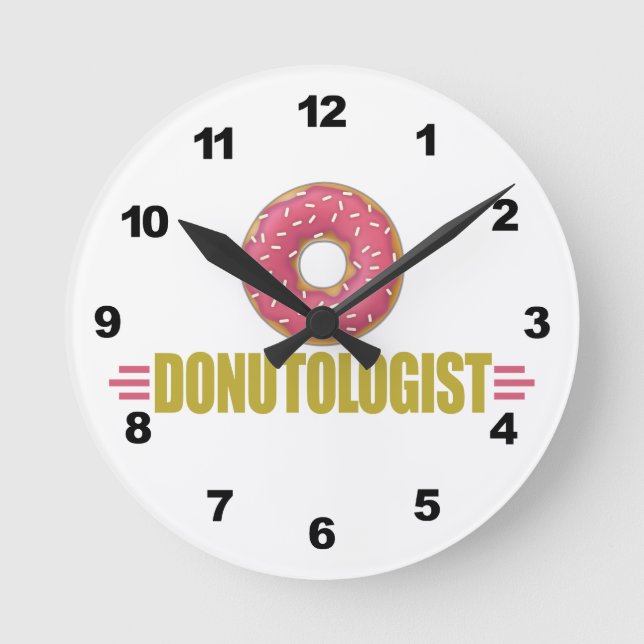 Reloj Redondo Mediano Divertido Sprinkle Donut Lover (Anverso)
