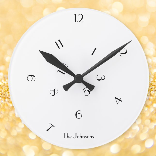 Reloj Redondo Mediano Divertido único Números de salto Nombre personaliz (Unique Fun Jumbled Numbers Custom Name Room Decor Round Clock)