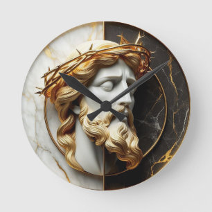 Reloj Redondo Mediano Divino embellecimiento Jesús mirando al cielo