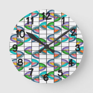 Reloj Redondo Mediano Divisiones de flores