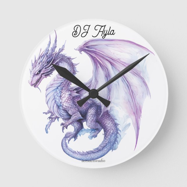 Reloj Redondo Mediano DJ Ayla dragon (Anverso)
