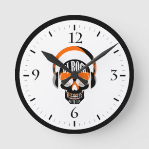 Reloj Redondo Mediano DJ rock calavera música club de la muerte