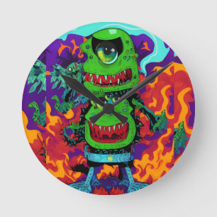 Reloj Redondo Mediano Doblar la monstruosidad - Ken Gage Art