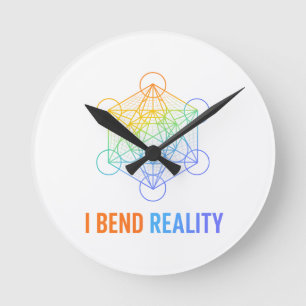 Reloj Redondo Mediano Doblo la Realidad – Diseño de Energía de Geometría
