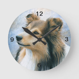 Reloj Redondo Mediano Dog 122 Sheltie Collie
