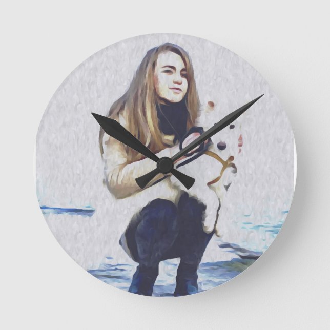 Reloj Redondo Mediano Dog, Laika, Animals (Anverso)