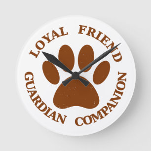 Reloj Redondo Mediano Dog Paw Loyal Friend