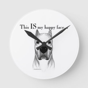 Reloj Redondo Mediano Dogo Argentino Happy Face