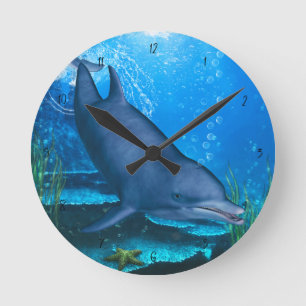 Reloj Redondo Mediano Dolphin Underwater