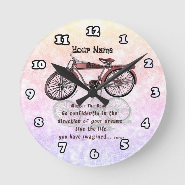 Reloj Redondo Mediano Domina la bicicleta de carretera  (Anverso)