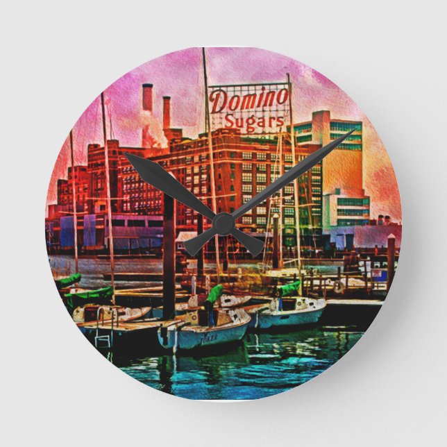Reloj Redondo Mediano Dominó los azúcares al amanecer, Baltimore, Maryla (Anverso)