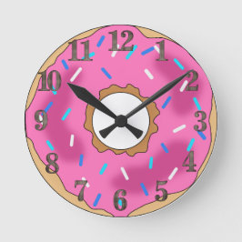 Reloj Redondo Mediano Donut con azúcar glaseado y Streuseln