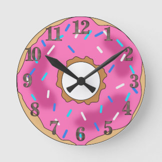 Reloj Redondo Mediano Donut con azúcar glaseado y Streuseln