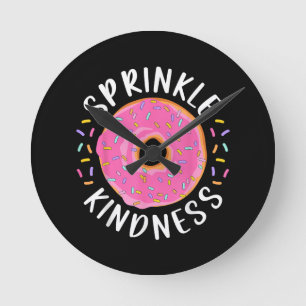 Reloj Redondo Mediano Donut Sprinkle Kindness Chicas graciosas