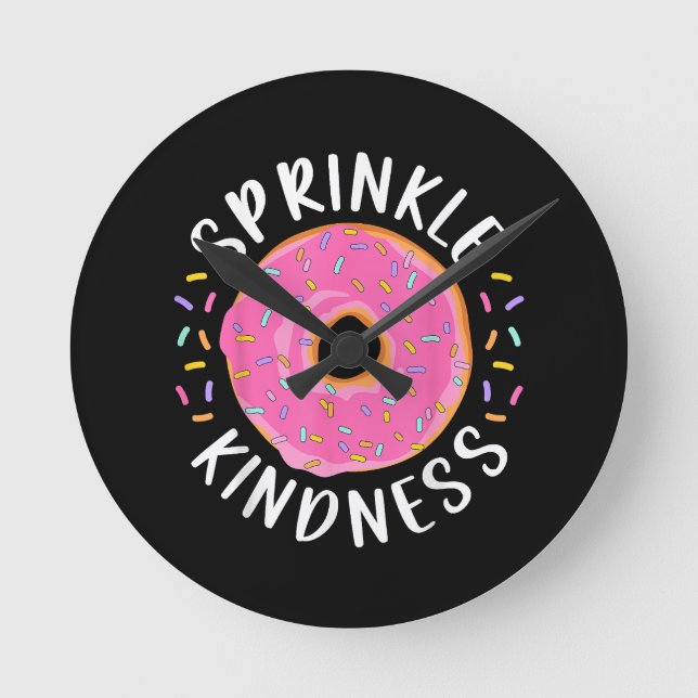 Reloj Redondo Mediano Donut Sprinkle Kindness Chicas graciosas (Anverso)