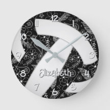 doodle boho voleibol blanco negro floral