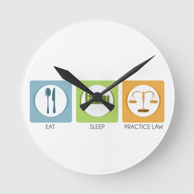 Reloj Redondo Mediano Dormir, practicar la ley (Anverso)