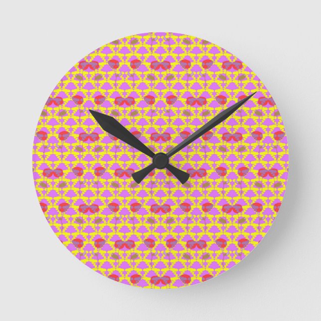 Reloj Redondo Mediano Dos flores rosas (Anverso)
