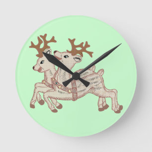 Reloj Redondo Mediano Dos renos