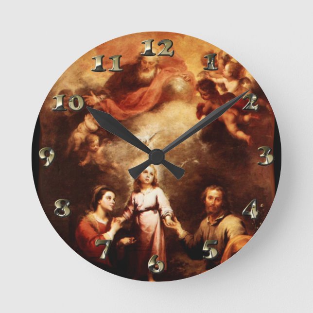 Reloj Redondo Mediano Dos Trinities - la familia santa - Murillo (Anverso)