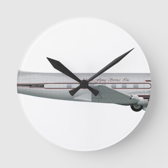 Reloj Redondo Mediano Douglas DC-3 Johnson Flying Service (Anverso)