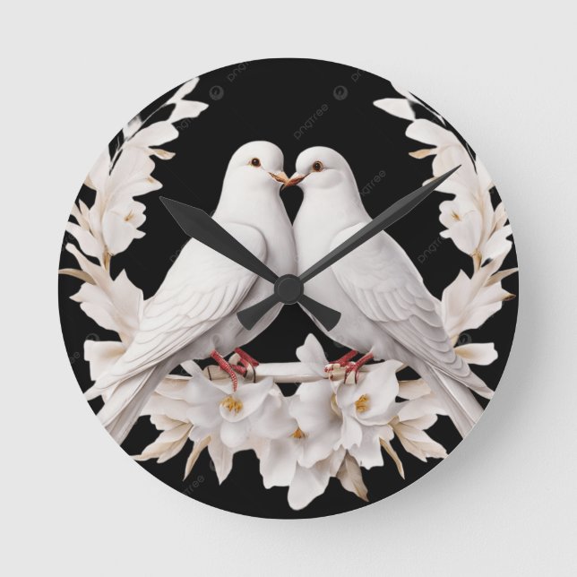 Reloj Redondo Mediano Dove de amor (Anverso)