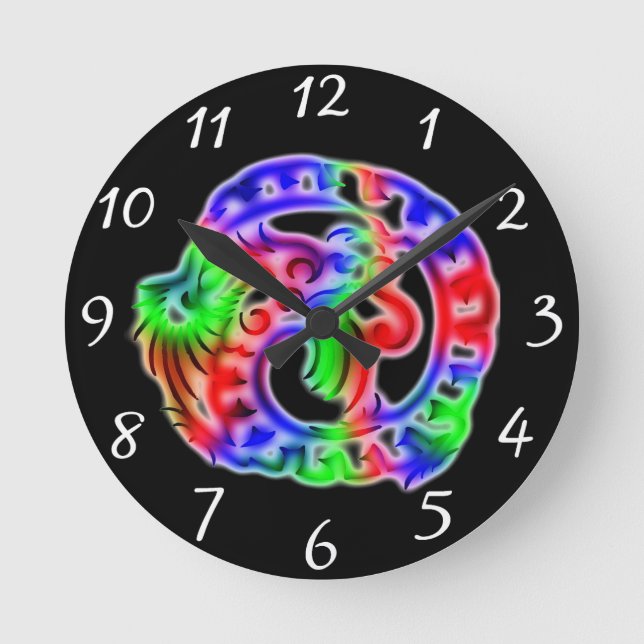 Reloj Redondo Mediano Dragón (Anverso)