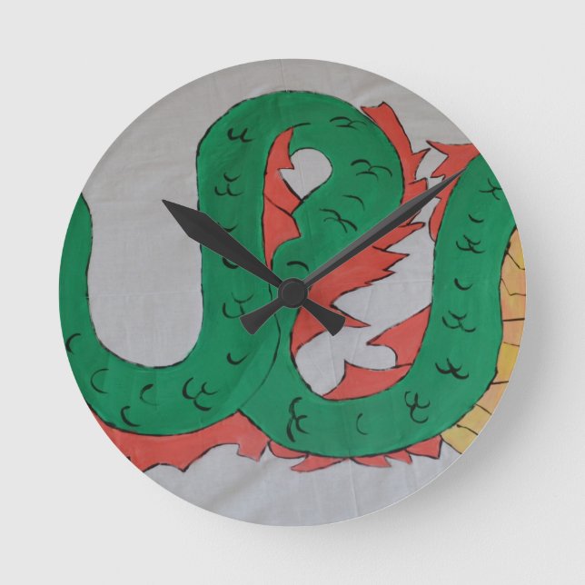 Reloj Redondo Mediano Dragón chino (Anverso)