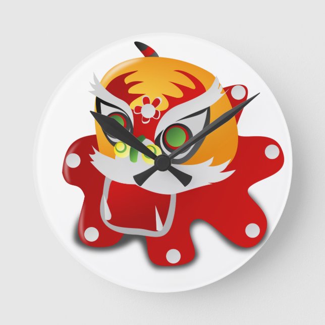 Reloj Redondo Mediano dragón chino (Anverso)