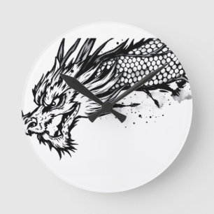Reloj Redondo Mediano Dragón de Escala de Sombra