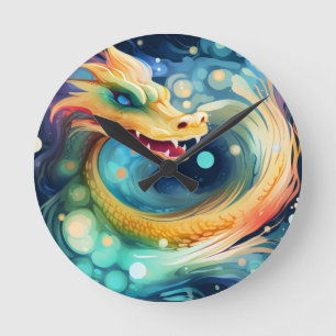 Reloj Redondo Mediano Dragón de fantasía Animal de ensueño 1