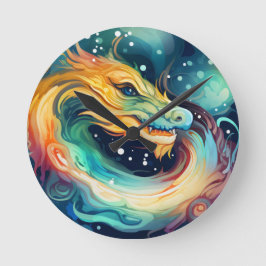 Reloj Redondo Mediano Dragón de fantasía Animal de ensueño 3