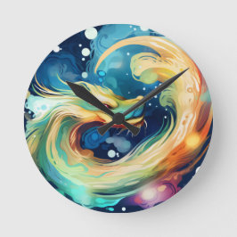 Reloj Redondo Mediano Dragón de fantasía animal de sueño 12