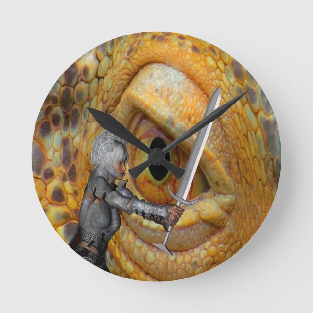 Reloj Redondo Mediano Dragon Folk (Anverso)