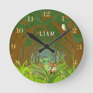 Reloj Redondo Mediano Dragón y amigo personalizados