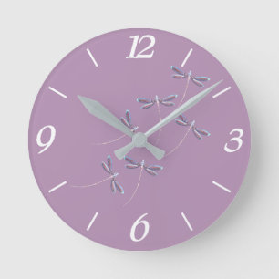 Reloj Redondo Mediano Dragonflies en vuelo
